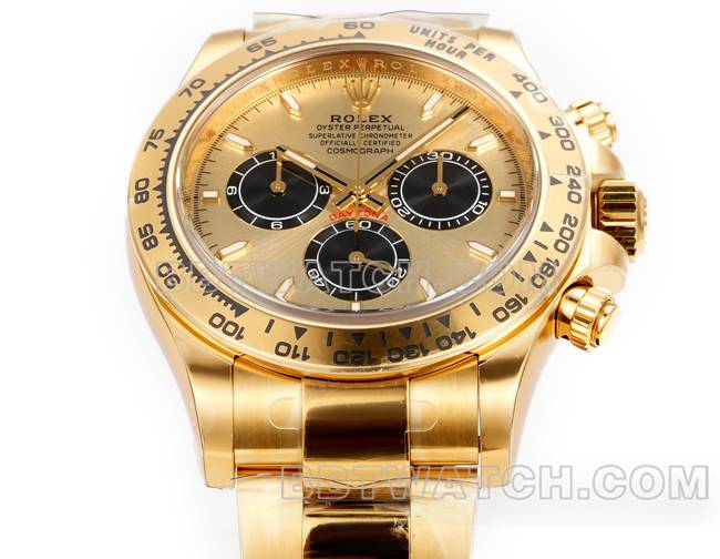 top-tier watch RolexJF factory Daytona gold plate yellow gold case 4131 mechanical steel bracelet front live photo