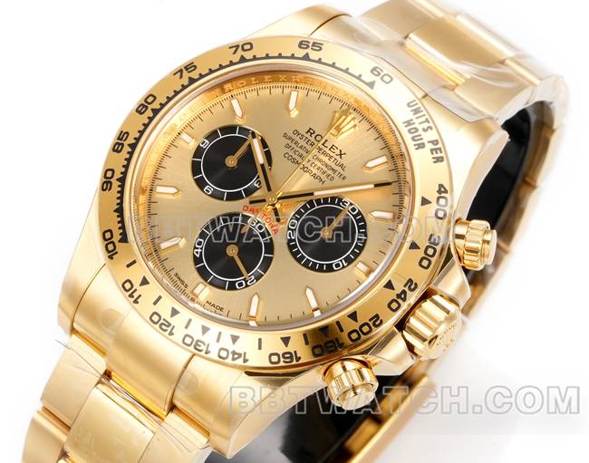 top-tier watch RolexJF factory Daytona gold plate yellow gold case 4131 mechanical steel bracelet front live photo