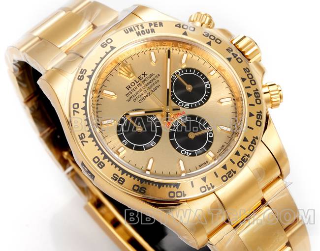 top-tier watch RolexJF factory Daytona gold plate yellow gold case 4131 mechanical steel bracelet front live photo