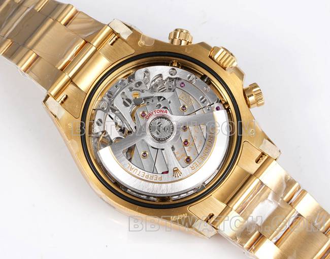top-tier watch RolexJF factory Daytona gold plate yellow gold case 4131 mechanical steel bracelet caseback live photo