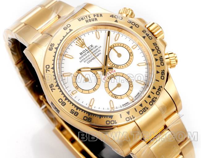 collectible watch RolexJF factory Daytonawhite dialyellow gold case 4131 mechanical steel braceletfront live photo