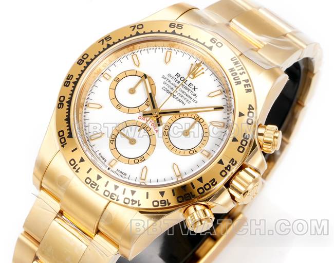collectible watch RolexJF factory Daytonawhite dialyellow gold case 4131 mechanical steel braceletfront live photo