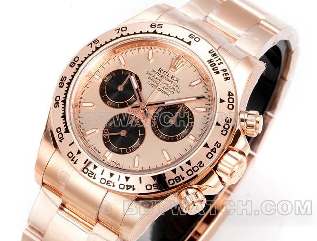 1:1replica watch RolexJF factory Daytonarose gold disc rose gold case 4131 mechanical steel braceletfront live photo