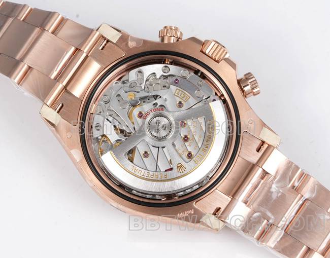 1:1replica watch RolexJF factory Daytonarose gold disc rose gold case 4131 mechanical steel braceletcaseback live photo