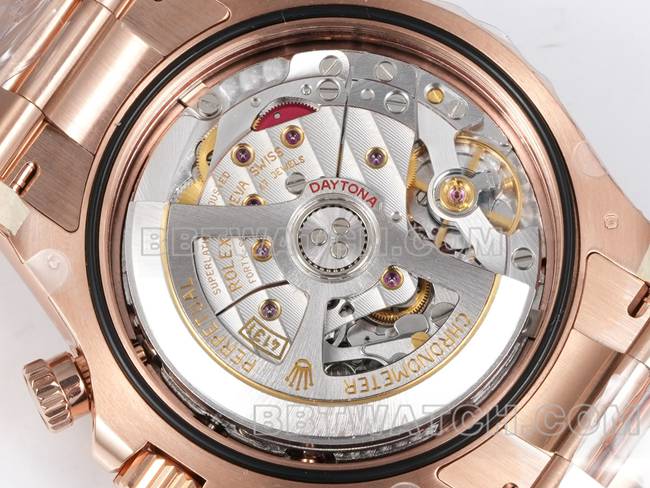 1:1replica watch RolexJF factory Daytonarose gold disc rose gold case 4131 mechanical steel braceletcaseback live photo