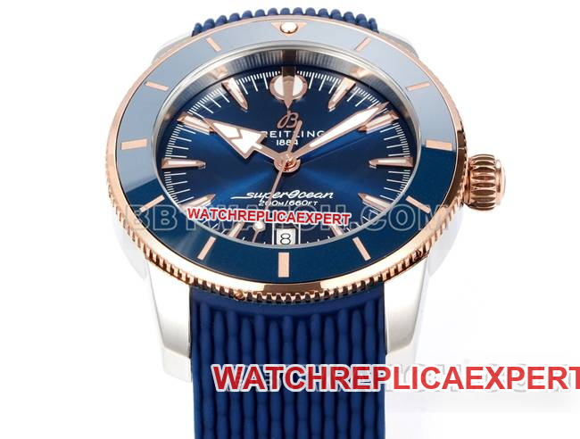 collectible watch BreitlingBLS factory super ocean culture blue dial rubber braceletfront live photo