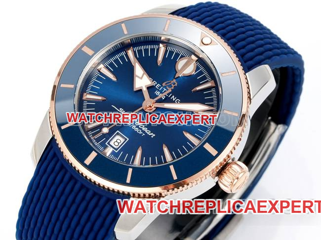 collectible watch BreitlingBLS factory super ocean culture blue dial rubber braceletfront live photo
