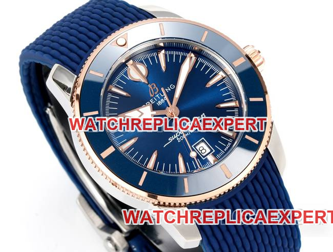 collectible watch BreitlingBLS factory super ocean culture blue dial rubber braceletfront live photo