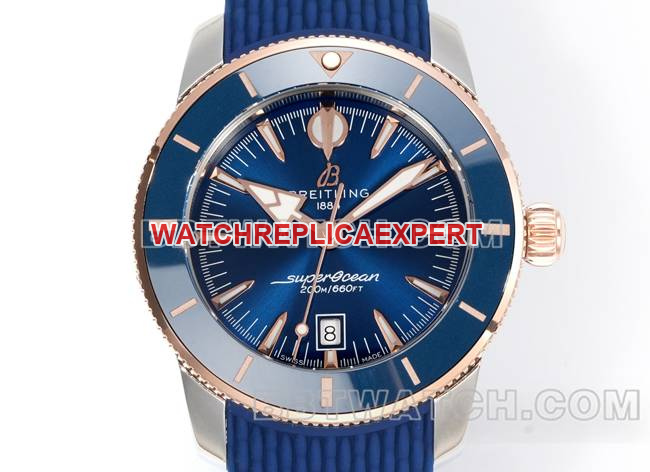 collectible watch BreitlingBLS factory super ocean culture blue dial rubber braceletfront live photo