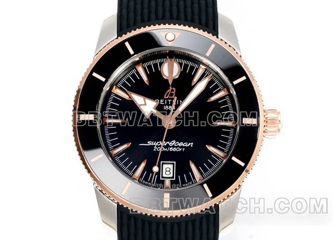 top-tier watch super ocean culture BLS factory Breitlingblack dial rubber braceletfront live photo