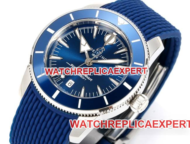 collectible watch super ocean culture BLS factory Breitlingblue dial rubber braceletfront live photo