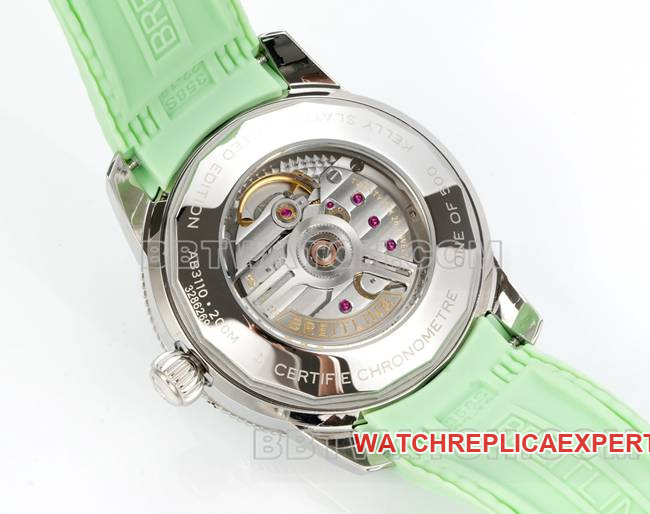 1:1replica watch super ocean culture BLS factory Breitling light green dial rubber braceletcaseback live photo