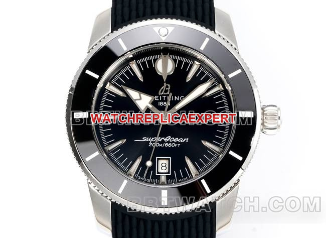 Watch Super Ocean Culture BLS Factory Breitlingblack Dial Rubber Braceletfront Live Photo