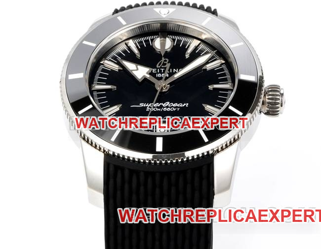 Watch Super Ocean Culture BLS Factory Breitlingblack Dial Rubber Braceletfront Live Photo
