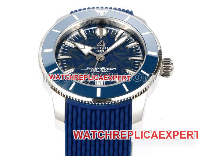 top-tier watch BLS factory super ocean culture Breitlingblue dial rubber braceletfront live photo