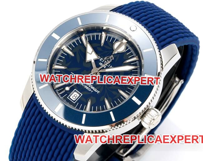 top-tier watch BLS factory super ocean culture Breitlingblue dial rubber braceletfront live photo