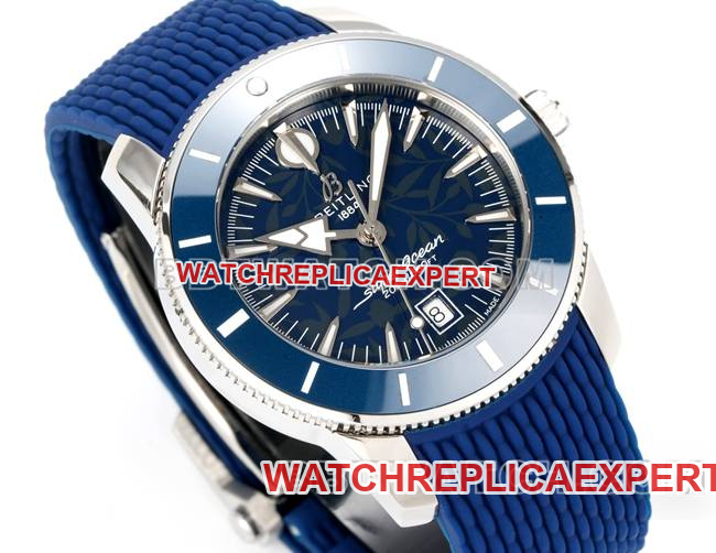 top-tier watch BLS factory super ocean culture Breitlingblue dial rubber braceletfront live photo