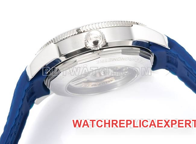 top-tier watch BLS factory super ocean culture Breitlingblue dial rubber braceletside live photo