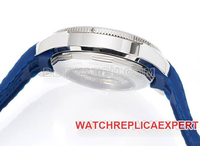 top-tier watch BLS factory super ocean culture Breitlingblue dial rubber braceletside live photo