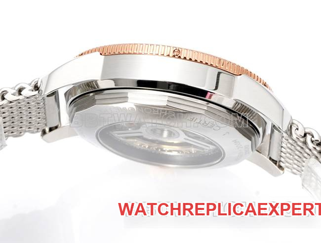 1:1replica watch BLS factory super ocean culture Breitlingblack dialrose gold steel braceletside live photo