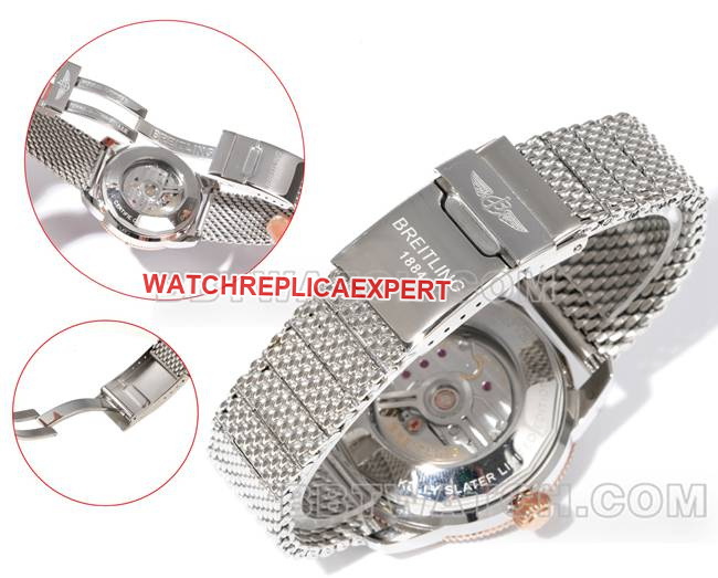1:1replica watch BLS factory super ocean culture Breitlingblack dialrose gold steel braceletbraceletlive photos