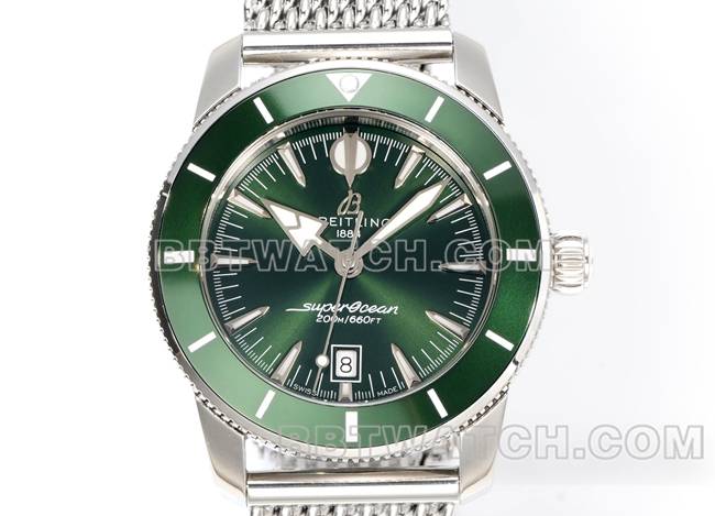 BLS factory collectible watch super ocean culture Breitlinggreen dial steel braceletfront live photo