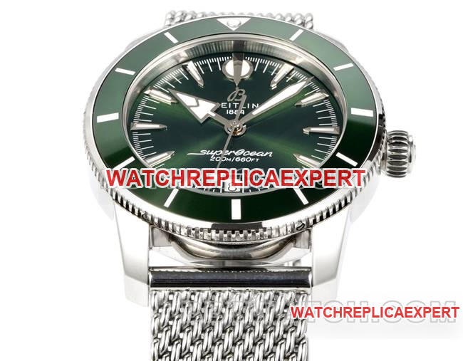 BLS factory collectible watch super ocean culture Breitlinggreen dial steel braceletfront live photo