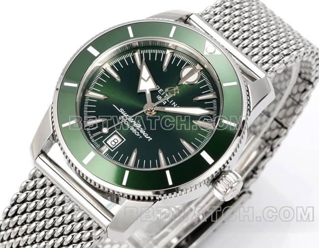 BLS factory collectible watch super ocean culture Breitlinggreen dial steel braceletfront live photo