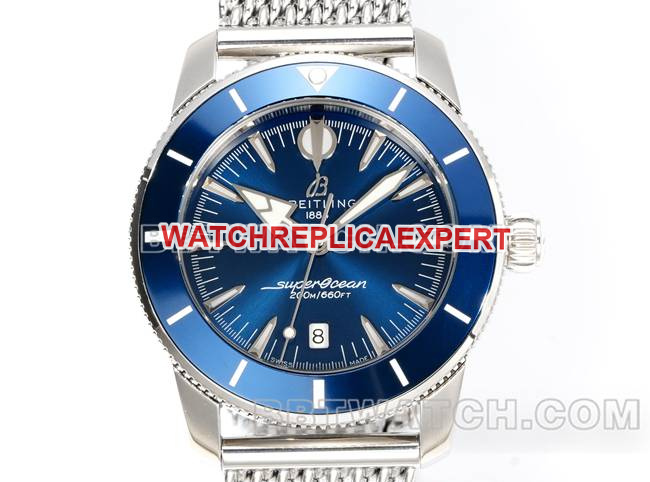BLS factory 1:1replica watch super ocean culture Breitlingblue dial steel braceletfront live photo