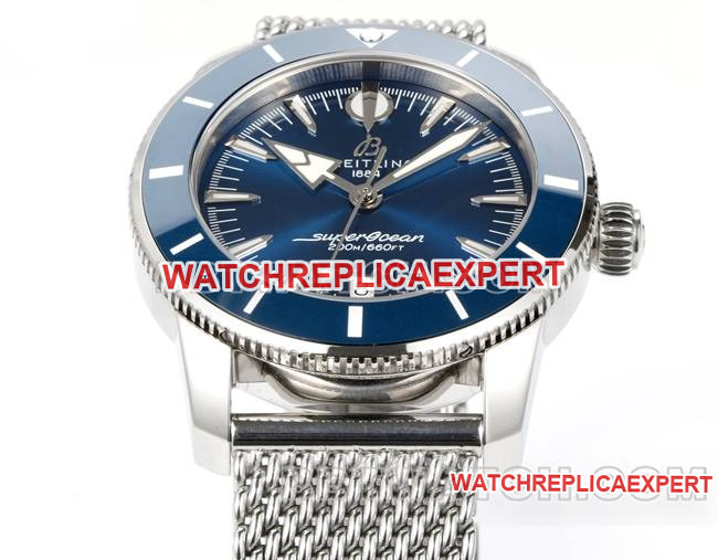 BLS factory 1:1replica watch super ocean culture Breitlingblue dial steel braceletfront live photo