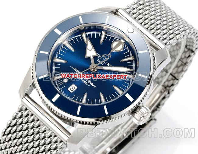 BLS factory 1:1replica watch super ocean culture Breitlingblue dial steel braceletfront live photo