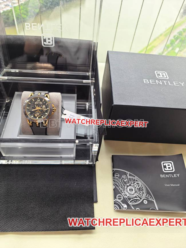 1:1replica watch Bentley BL-62 peak gray rubber braceletfront live photo