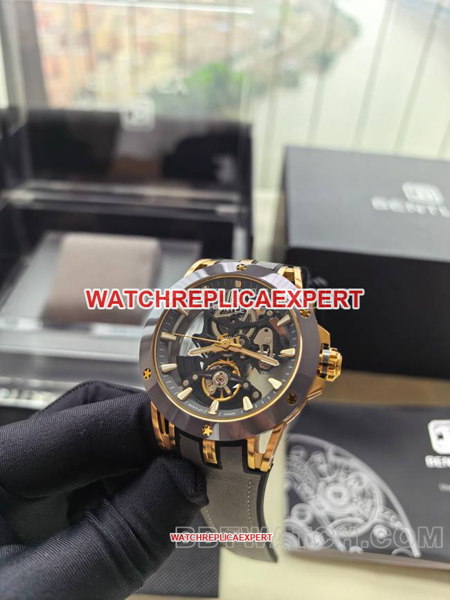 1:1replica watch Bentley BL-62 peak gray rubber braceletfront live photo