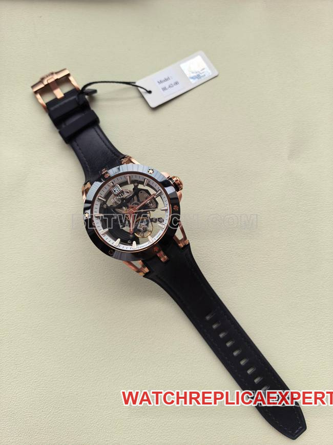 collectible watch bentley BL-62 pinnacle black rubber braceletfront live photo