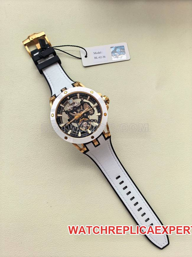 Bentley top-tier watch BL-62 peak white rubber braceletfront live photo
