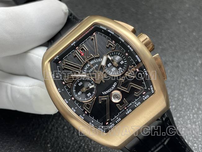top-tier watch ABF factory Frank Muller V45black dialrose gold shell leather braceletfront live photo