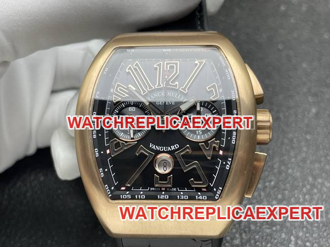 top-tier watch ABF factory Frank Muller V45black dialrose gold shell leather braceletfront live photo
