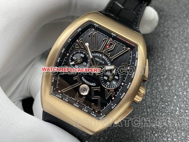 top-tier watch ABF factory Frank Muller V45black dialrose gold shell leather braceletfront live photo
