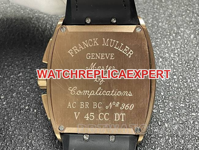 top-tier watch ABF factory Frank Muller V45black dialrose gold shell leather braceletcaseback live photo