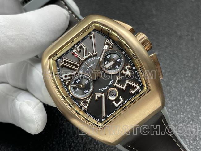 collectible watch ABF factory Frank Muller V45 gray plate rose gold shell leather braceletfront live photo