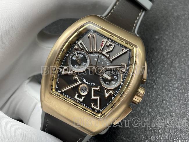 collectible watch ABF factory Frank Muller V45 gray plate rose gold shell leather braceletfront live photo