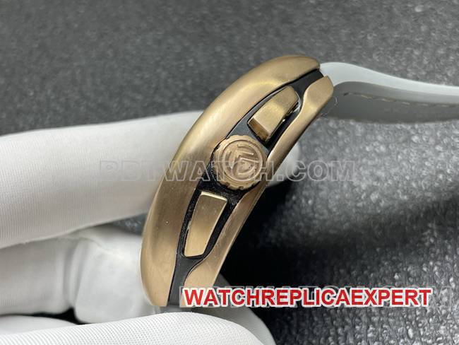 collectible watch ABF factory Frank Muller V45 gray plate rose gold case leather braceletside live photo