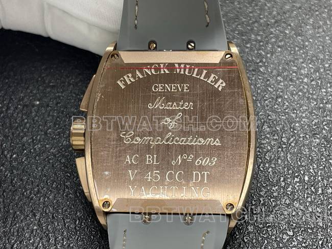 collectible watch ABF factory Frank Muller V45 gray plate rose gold case leather braceletcaseback live photo