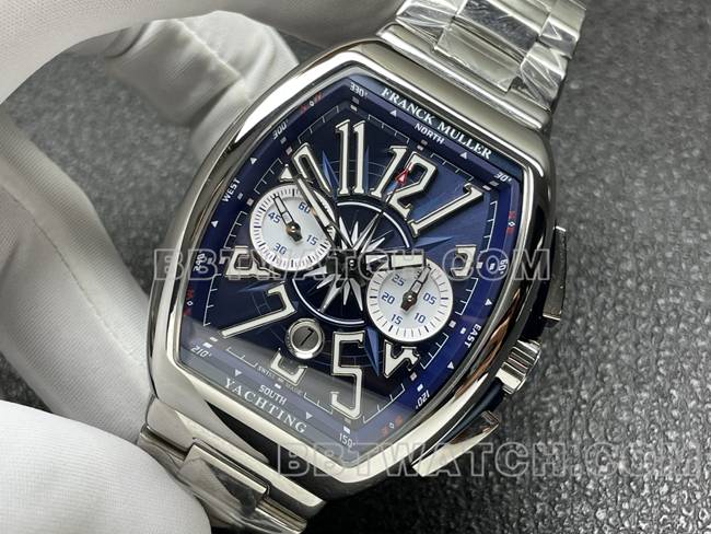 1:1replica watch ABF factory Frank Muller V45blue dial steel braceletfront live photo