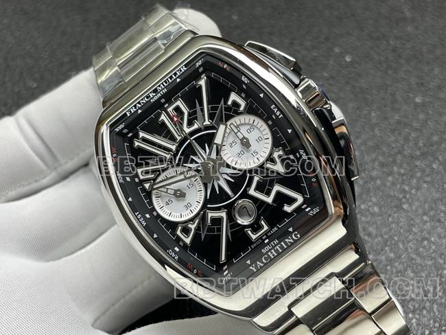 watch ABF factory Frank Muller V45black dial steel braceletfront live photo