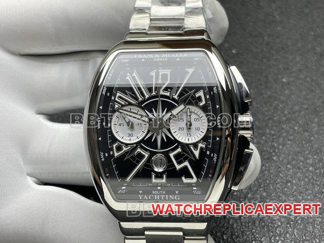 watch ABF factory Frank Muller V45black dial steel braceletfront live photo