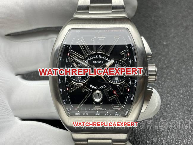 collectible watch ABF factory Frank Muller V45black dial steel braceletfront live photo