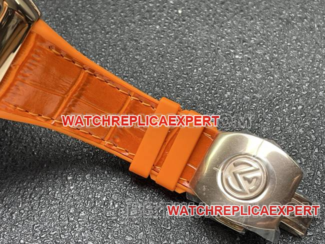 collectible watch Frank Muller ABF factory V45blue dial gold case leather braceletbraceletlive photos