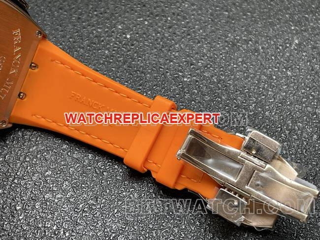 collectible watch Frank Muller ABF factory V45 blue dial gold case leather braceletclasp live photos