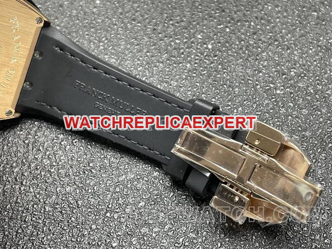 1:1replica watch Frank Muller ABF factory V45black dial gold case leather braceletclasp live photos